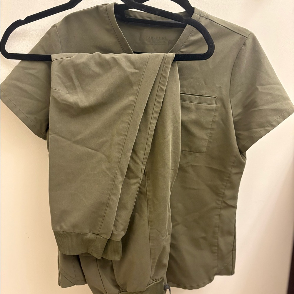 Fabletics Olive Green Scrub Set
